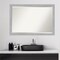 Beveled Bathroom Wall Mirror, Vista Brushed Nickel Narrow Frame